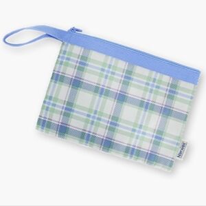Norwex Blue and Green Plaid Pouch & Scrunchie